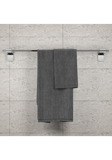 Ahlez Premium Uzun Havluluk Kapaklı Kağıtlık Ikili Banyo Seti Krom