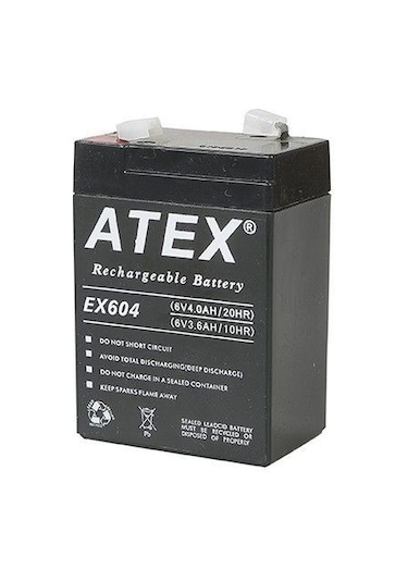 Atex 6V 4Ah Kuru Akü Işıldak Aküsü