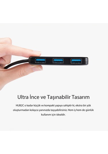 Transcend TS-HUB2C USB-C Cihazlarınız İçin 4 Portlu USB 3.1 HUB