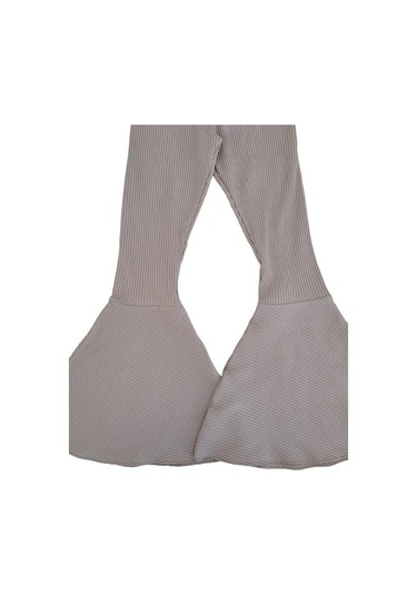 Kız Çocuk Kaşkorse İspanyol Paça Tayt Pantolon-11748 Bej