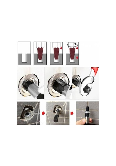 Hasarlı Kırık Musluk Batarya Çıkarma Aleti Kollu Kör Yuva Siyah