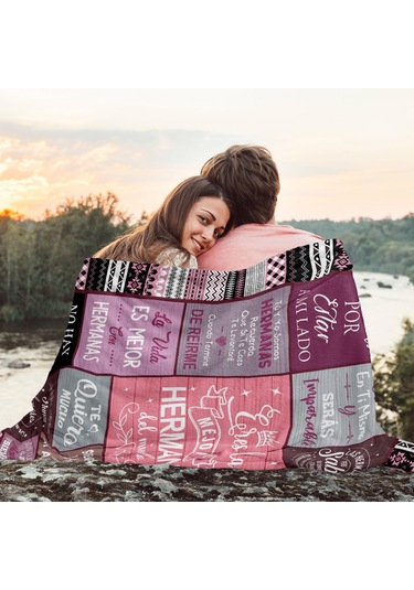 Reedark Hermana Harf Desenli Kalın Letto Kumaşı: Klima Odası Uyku Battaniyesi, Baba Anne Hediyesi, 130x150 Cm Çok Renkli