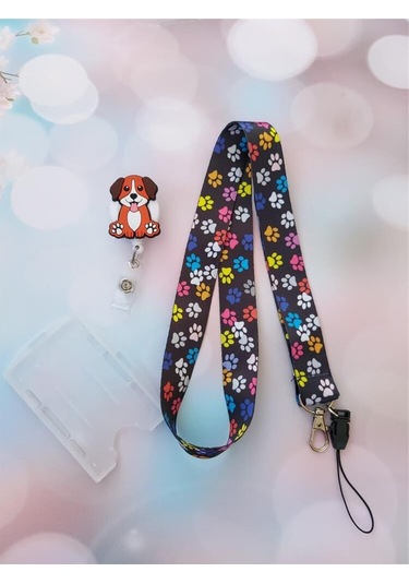 Renkli Patiler Kart Askısı Ve Köpek Silikon Yoyo Yaka Kartlığı Yatay Dikey Kart Koruyucu