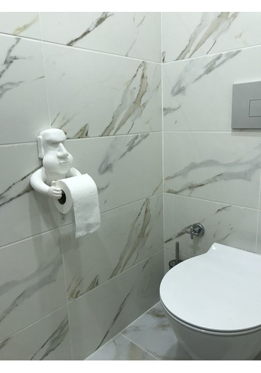 Moai Tuvalet Kağıt Standı Beyaz