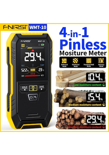 Fnirsi Wmt-10 Temassız Endüktif Ahşap Ve Duvar Nem Ölçer Higromet