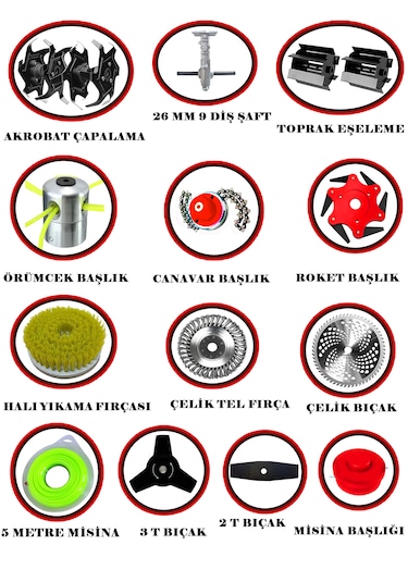 Prowackers German Vk-677 Torq Sırt Tırpan+ Akrobat Çapalama + Toprak Eşeleme 14 Parça Bahçe Setli