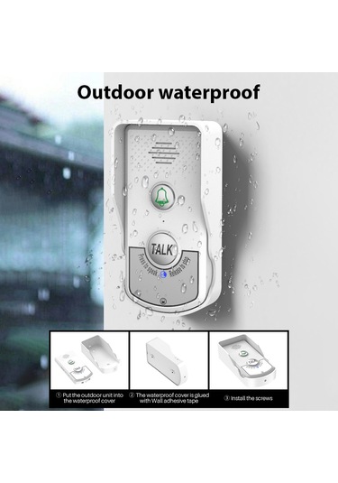 Kablosuz Kapı Zili İnterkom Ev Için Şarj Edilebilir Hs7009-w-1