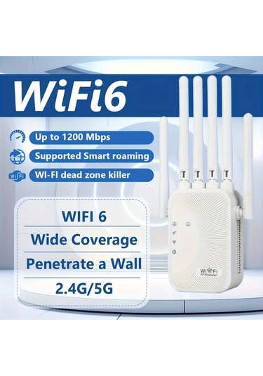 Xuweiwei Beyaz 1200mbps Wifi Tekrarlayıcı Çift Bantlı Ev Ofis Sinyal Güçlendirici 2.4g 5ghz