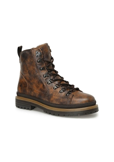 Lumberjack Kahve Hakiki Deri Fermuarlı Comfort Casual Bot Kahve