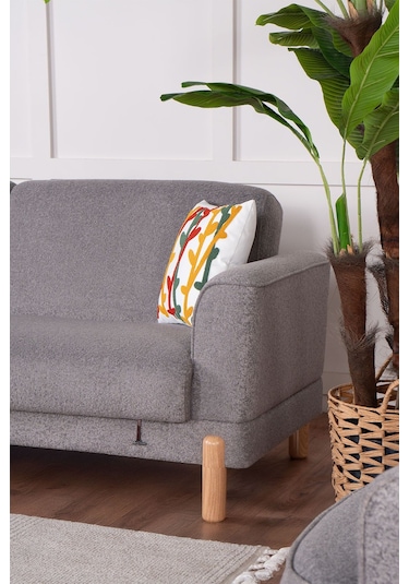 Kilim Mobilya Bohera Bohem Koltuk İki Kişilik Koltuk Gri Gri