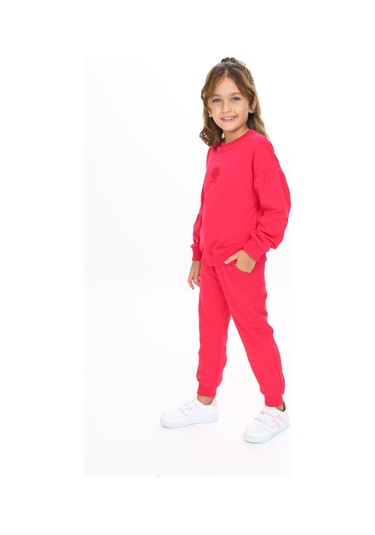 Toontoy Kız Çocuk Deniz Kabuğu Nakışlı Eşofman Takım Koyu Fuşya