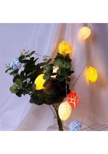 Buffer 10lu Renkli Yumurta Şeklinde Dekoratif Dolama Led Aydınlatma Çok Renkli