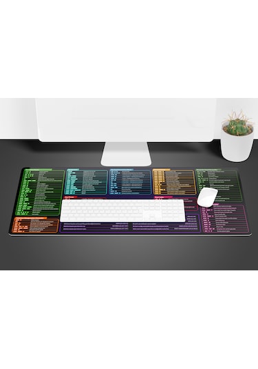 Mouse Pad Excel Kısayol Tuşları Mousepad Dikişli Kenar