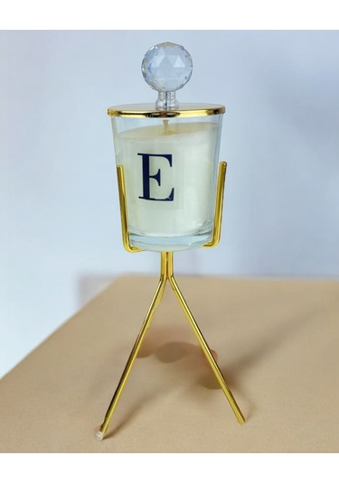 Ashen Kristal Tepeli Cam Harfli Mumluk 1 Adet