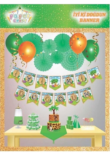 Safari İyi Ki Doğdun Zikzak Banner