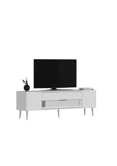 Pencap Tv Sehpası Tv Ünitesi 150 Cm Beyaz Gümüş