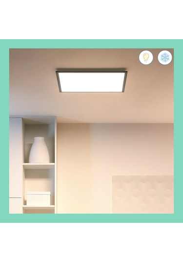 Wiz Siyah Akıllı Sıva Üstü Rgb Kare Panel Tavan Armatürü 36w Renkli