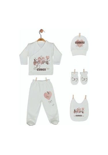 Pia Baby Gl 1927-05 İsme Özel Beşli Zıbın Set Krem