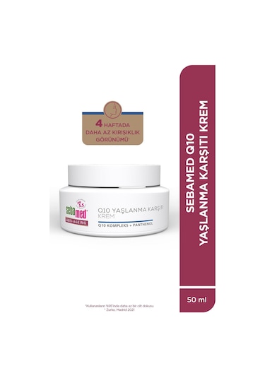 Sebamed Q10 ve Hyaluronik Asit İçerikli Yaşlanma ve Kırışıklık Karşıtı Anti-Age Krem 50 ML
