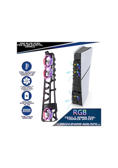 Tp5-3538s Ps5 Slim Disk Ps5 Slim Dijital Uyumlu Hız Ayarlı Rgb Arka Soğutucu Fan