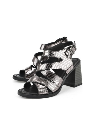 Ziya, Kadın Hakiki Deri Topuklu Sandalet 151992z54013 Platin 151992z54013 775 PLATİN