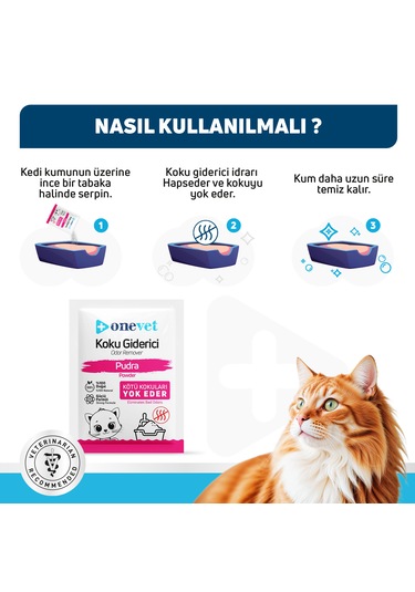 Onevet Kedi Koku Giderici Pudra Kokulu 15 Adet 25 Gr. Oc206b15