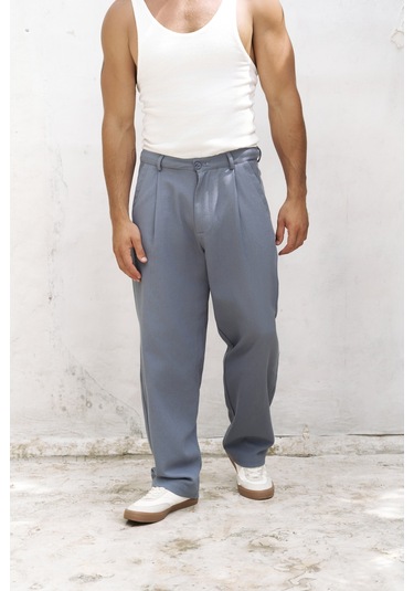 Mai Collection Ayyubay İndigo Pileli Erkek Pantolon İndigo