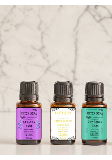 Uçucu Lavanta Yağı, Limon Kabuğu Yağı, Çay Ağacı Yağı 3x10ml 20 ML