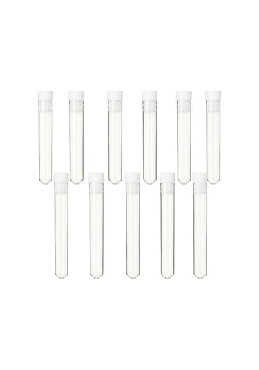 12x75 Mm Kapaklı Deney Tüpü Dibi Yuvarlak 50 Adet