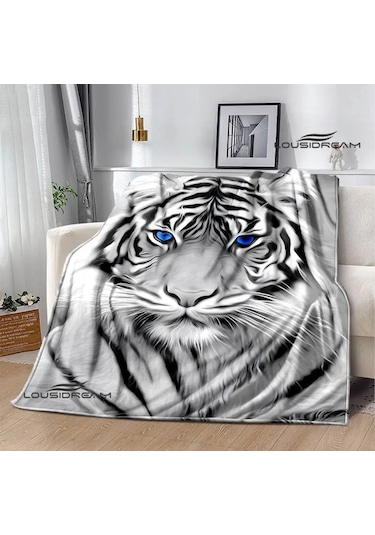 5d Sofistike Organik Pamuk Polar 150 Cm 220 Cm. Tv Battaniyesi Beyaz - Siyah