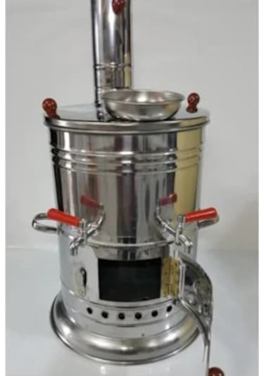 Zarif İş 8.5 L Çift Musluklu Odunlu Semaver Inox
