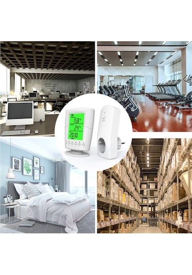 Akıllı Programlanabilir Kablosuz Uzaktan Termostat + Tak-çıkar Priz Isıtma Soğutma Program Sıcaklık Kontrol Cihazı--ac220v-240v 16a Ab Fişi