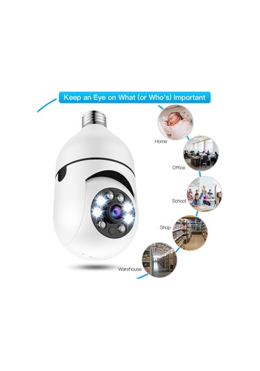 Hombey E27 Wifi Ip Kamera 1080p - 355 Pan/90 Tilt, İki Yönlü Ses, İnsan Algılama, Ir Gece Görüşü, 128gb Tf Kart Desteği Çok Renkli