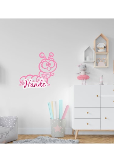 Kişiye Özel Tırtıl Tasarımlı Çocuk Odası Duvar Sticker-2