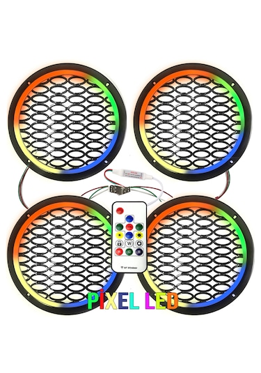 Pixel Ledli 16cm Hoparlör Kapak 4 Adet Animasyonlu Poke Pk-5649