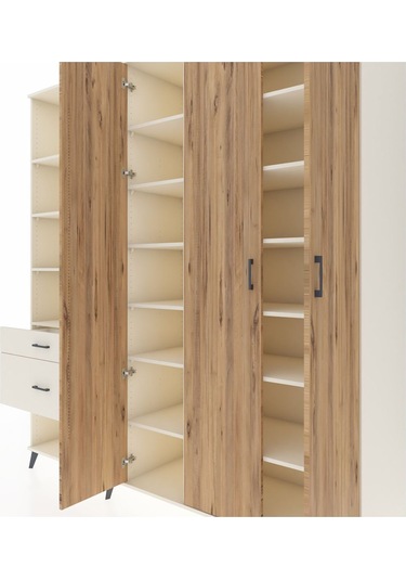 Kronos Dolap 16 Raflı 2 Çekmeceli 3 Kapaklı 220x59x243 Aytaşı-çam/aytaşı Atlas Çam/aytası