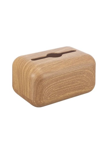 Burlywood-mendil Peçete Depolama Tutucu Ahşap Kapak Abs Tuvalet Kağıdı Durumda Konteyner Basit Şık Ev Araba Masaüstü Organizatör