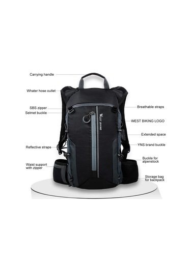 Qianfan Su Geçirmez Bisiklet Çanta Bisiklet Sırt Çantası Nefes Siyah