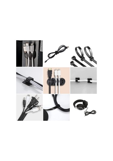 Teltree Kablo Yönetimi Seti 173 Parça - Otomatik Yapışkan Kablo Klipsi, Kablo Bağlayıcı, Duvar Kablo Sabitleyici Ve Sabitleme Bağlayıcıları