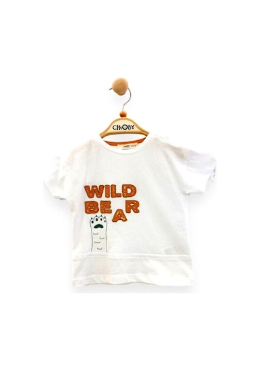 Çikoby Erkek Bebek Pamuklu Kısa Kollu Tshirt-13806-beyaz Beyaz