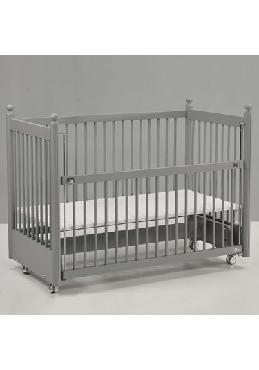 Meltem Kids Mondo Sallanır Ahşap Anne Yanı Beşik 60 x 120 CM Gri