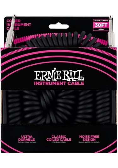 Ernie Ball P06044 30' Coiled Straight - Straight Instrument Cable