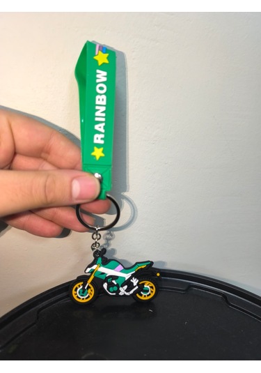 Silikon Kaliteli Motosiklet Anahtarlığı Esnek, Dayanıklı Ve Şık Tasarım Yeşil