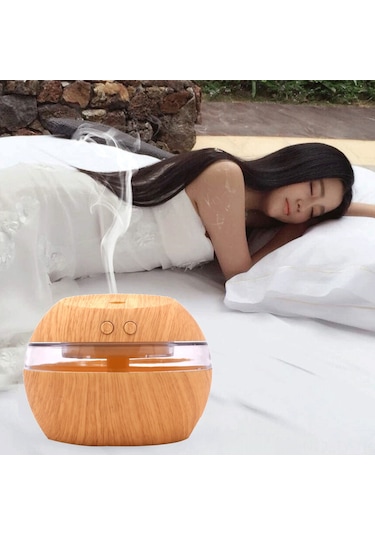 Teltree 300ml Usb Ultrasonik Nemlendirici, Derin Ahşap Desenli, Sessiz Mod, 4 Renkli Işık, Otomatik Kapanma, Ev Ofis Kullanıma Uygun