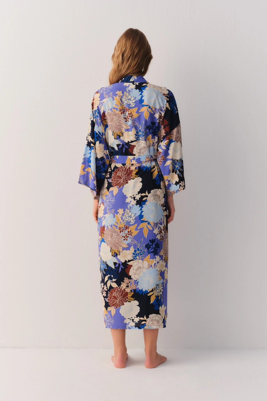 Suwen Flowery Night Uzun Sabahlık Sh26404615l846 Çiçek Desenli