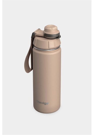 Stevig 1 Hand Leak-proof Sızdırmaz Çelik Termos 500 Ml Lıght Brown St-224