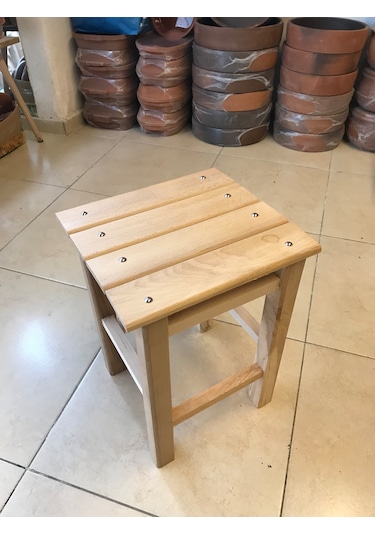 Ahşap Tabure Gürgen Ağacı 40 Cm