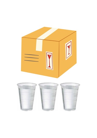 Plastik Bardak Otomat Bardağı 180cc 3000 Adetli 1 Koli Şeffaf