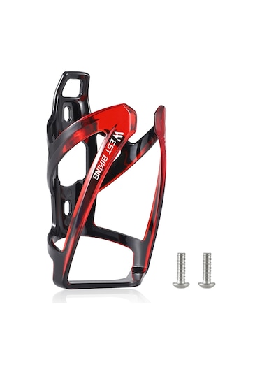 West Bıkıng Yp0704037 Bisiklet Şişe Kafesi Mtb Yol Bisikleti Vidalı Plastik Su Şişesi Tutucu Rafı - Siyah/kırmızı