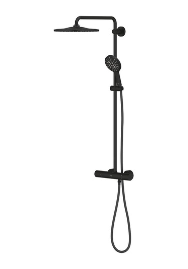 Grohe Rainshower Smartactive 310 Duvara Monte Termostatik Bataryalı Duş Sistemi - 22119kf0 Siyah